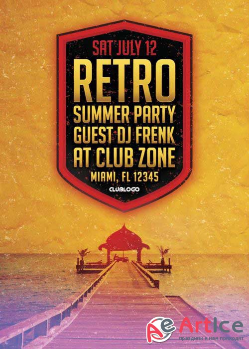 Retro Summer Party V8 Flyer Template