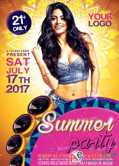 Summer Party V9 PSD Flyer Template