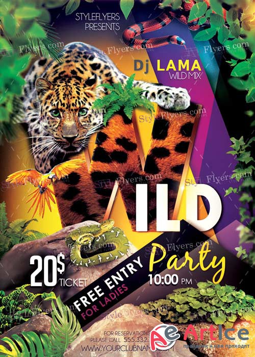 Wild Party V3 PSD Flyer Template