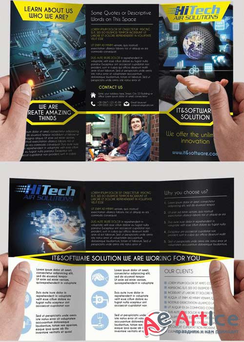 IT&Software PSD Tri-Fold PSD Brochure Template