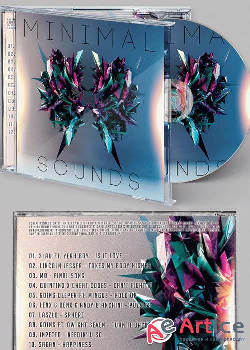 Minimal Sound CD Cover PSD Template