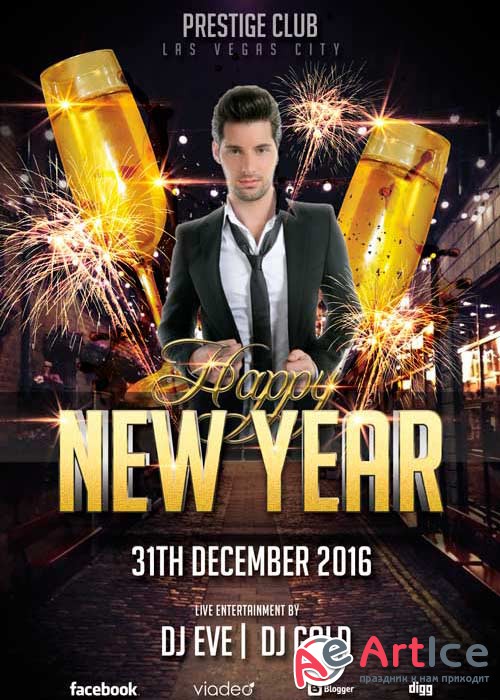 Happy New Year Club V8 Flyer Template