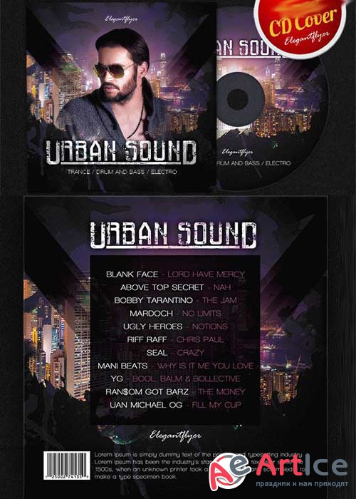 Urban Sound CD Cover PSD V3 Template