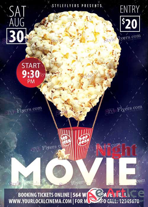 Movie Night PSD V3 Flyer Template