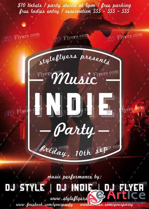 Indie Music Party PSD V3 Flyer Template