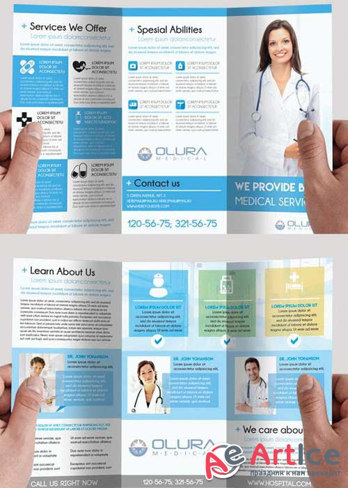 Medical V2 Premium Tri-Fold PSD Brochure Template