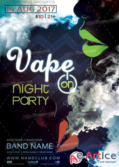 Vape On Night Party V1 PSD Flyer Template