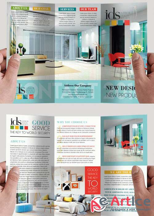 Interior V11 PSD Tri-Fold PSD Brochure Template