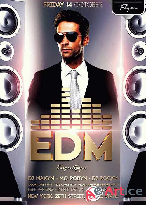 EDM V7 Flyer PSD Template + Facebook Cover