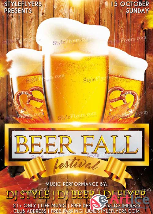 Beer Fall Fest V5 PSD Flyer Template