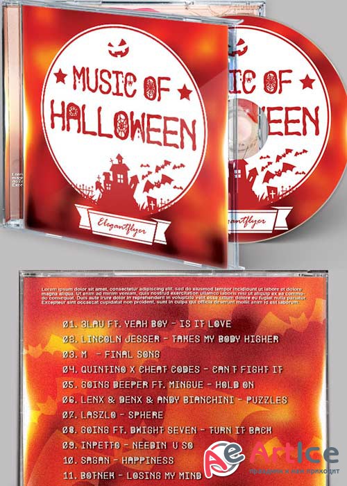 Halloween Music CD Cover PSD Template