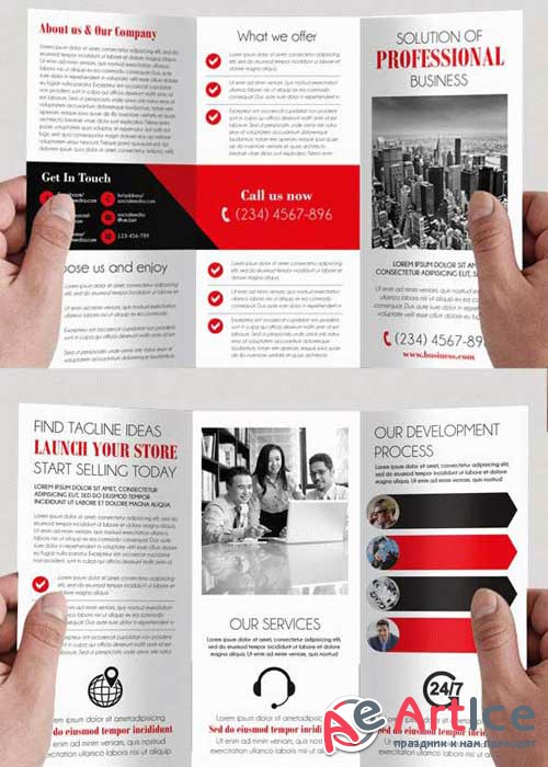 Simple V4 Tri-Fold PSD Brochure Template