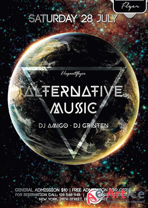 Alternative Music Flyer PSD V3 Template + Facebook Cover