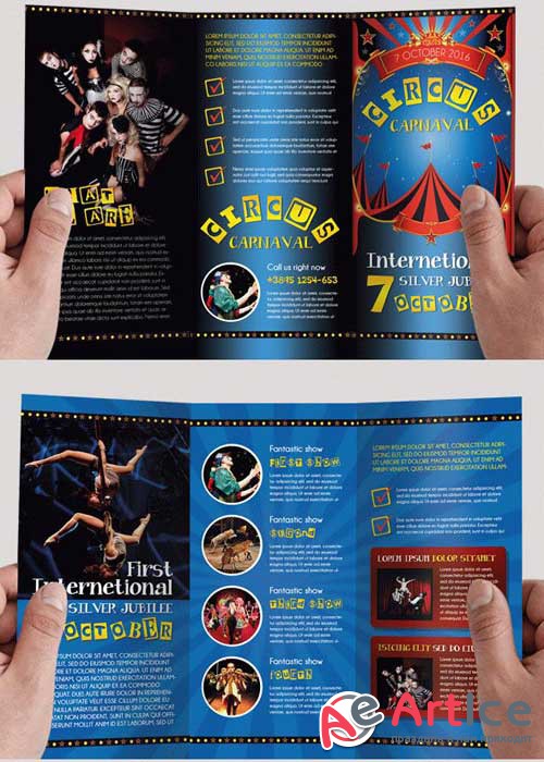 Circus PSD V3 Tri-Fold PSD Brochure Template