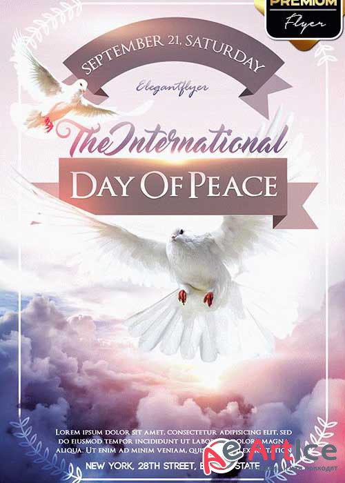 The International Day Of Peace V1 Flyer PSD Template + Facebook Cover