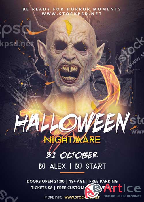 Halloween Nightmare  V2 PSD Flyer