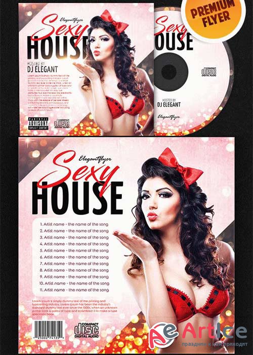 Sexy House V2 CD Cover PSD Template