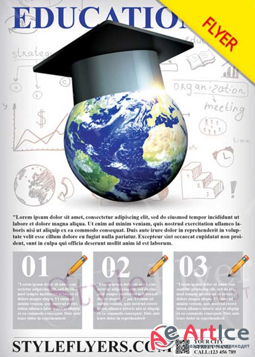 Educational V12 PSD Flyer Template