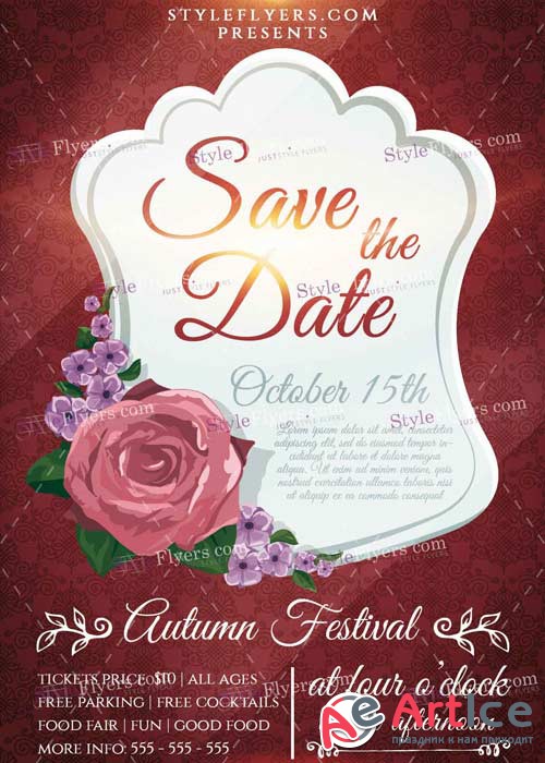 Save The Date PSD V1 Flyer Template