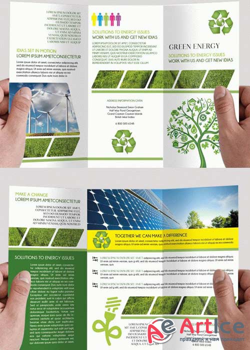 Green Energy V4 Premium Tri-Fold PSD Brochure Template