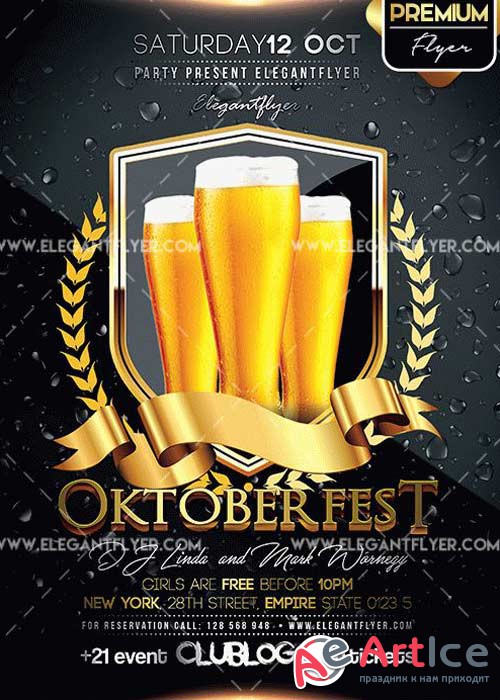 Oktoberfest Event V3 Flyer PSD Template + Facebook Cover