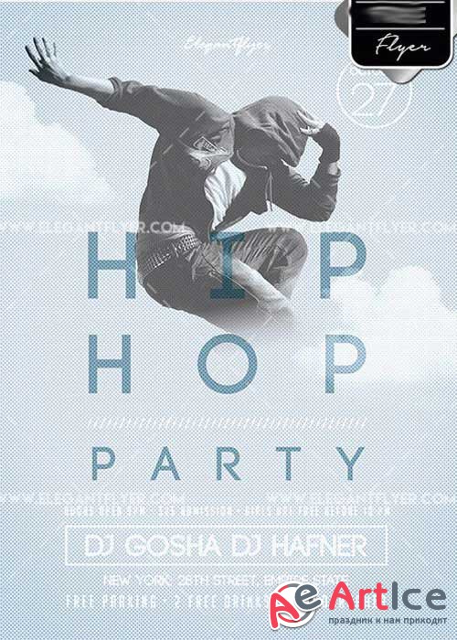 Hip-Hop Party V7 Flyer PSD Template + Facebook Cover