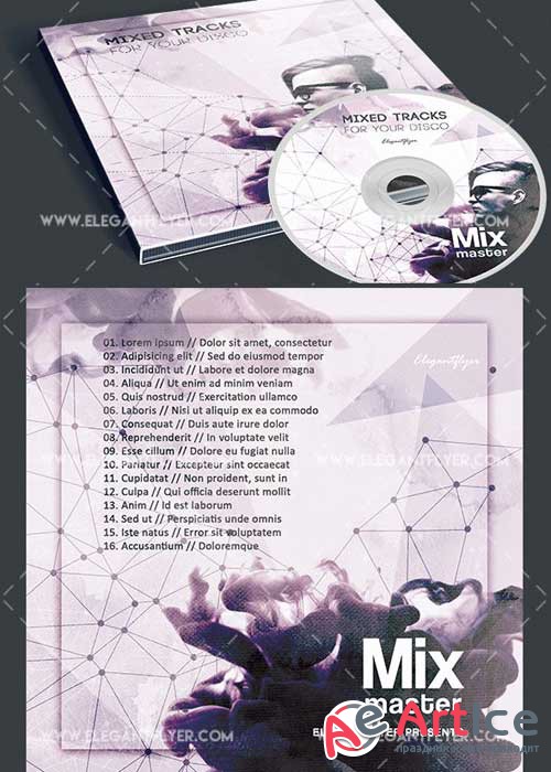 Mix Master V1 Premium CD&DVD cover PSD Template