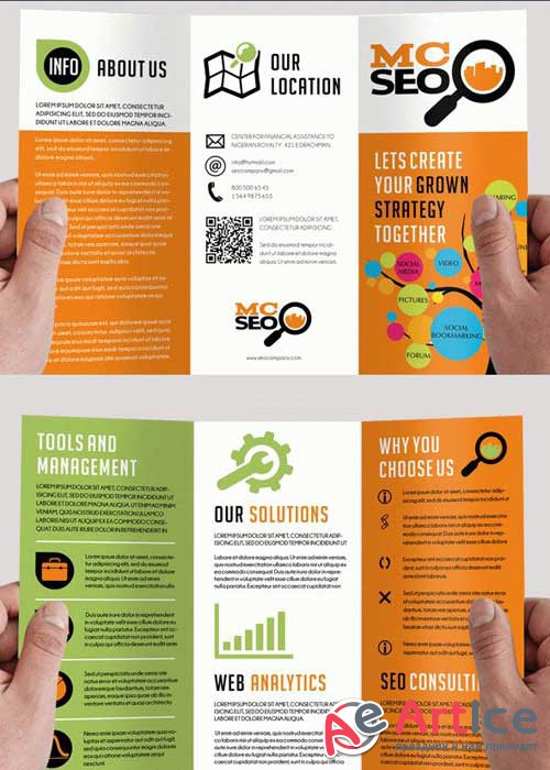 SEO V4 Premium Tri-Fold PSD Brochure Template