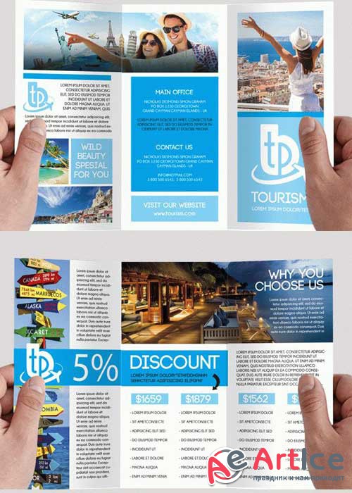 Tourism V1 PSD Tri-Fold PSD Brochure Template