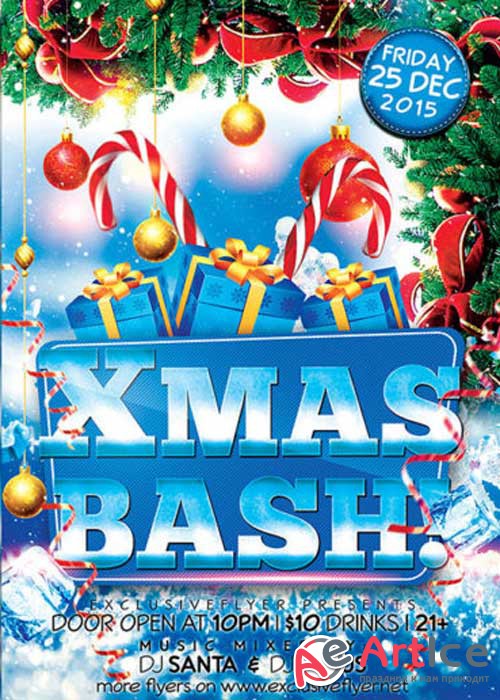 Christmas Bash Flyer PSD V7 Template
