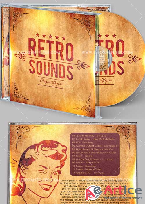 Retro Sounds Premium CD Cover PSD V4Template