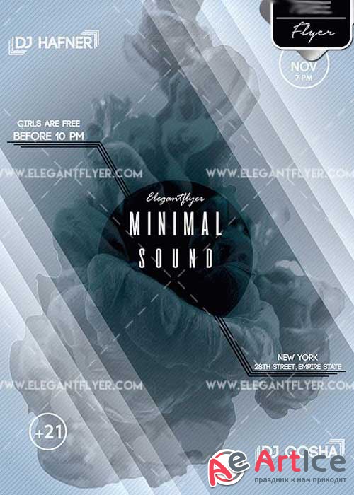 Minimal Sound Flyer PSD V5 Template + Facebook Cover