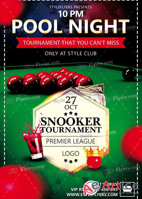 Snooker PSD V17 Flyer Template