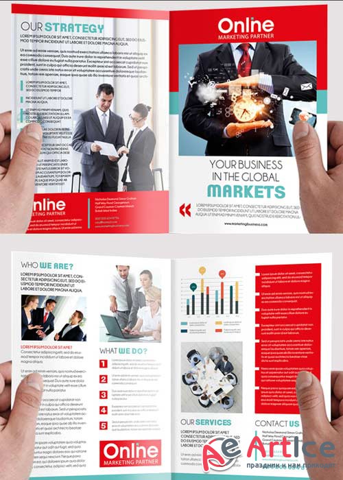 Marketing Premium Bi-Fold PSD V11 Brochure Template