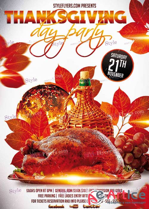 Thanksgiving Day PSD V9 Flyer Template