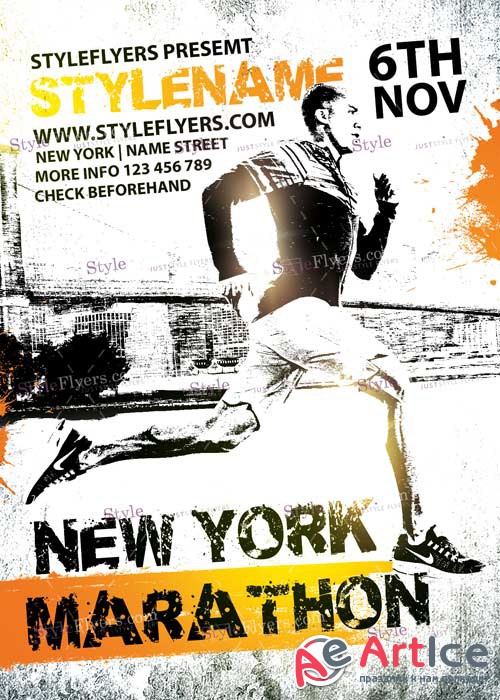 New York Marathon PSD V3 Flyer Template