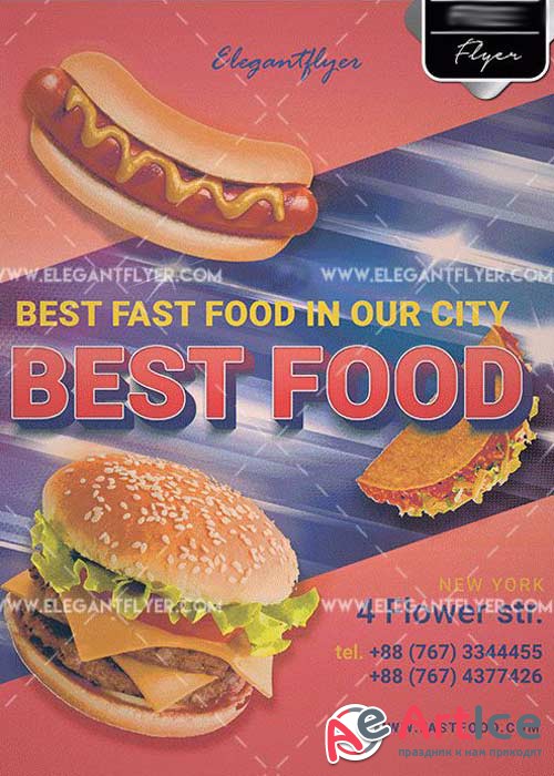 Best Food Flyer PSD V5 Template + Facebook cover