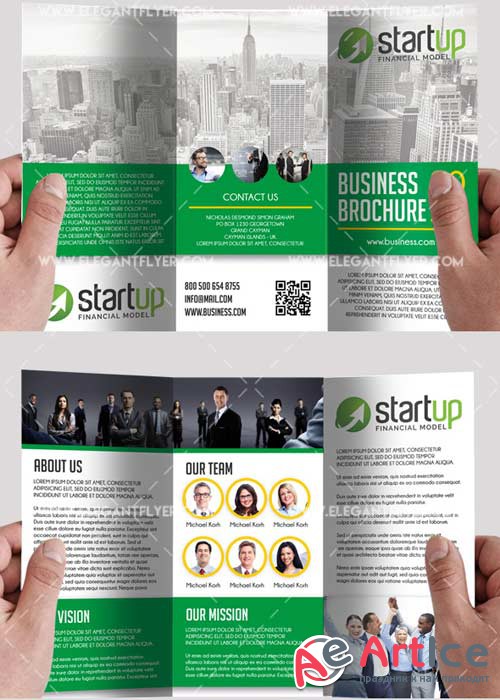 The Business PSD V15 Tri-Fold PSD Brochure Template