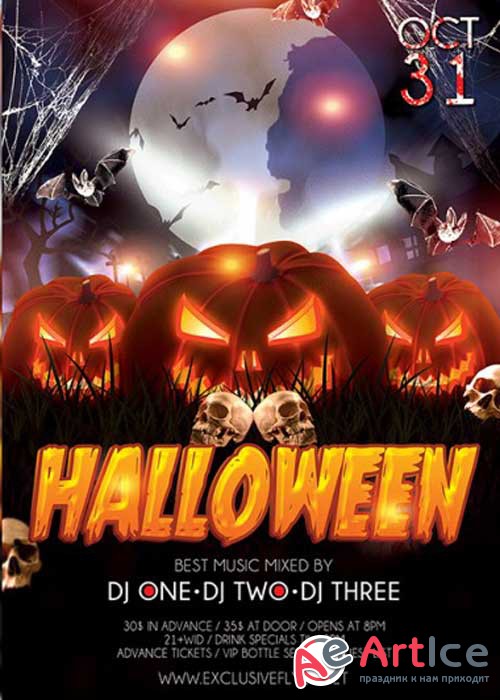 Halloween V27 Premium Flyer Template + Facebook Cover