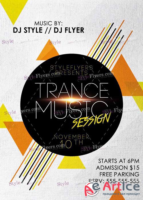 Trance Music Session PSD V5 Flyer Template