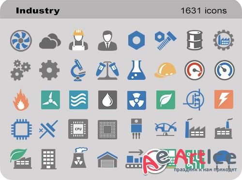 Industry Set - Pure Flat Toolbar Stock Icons