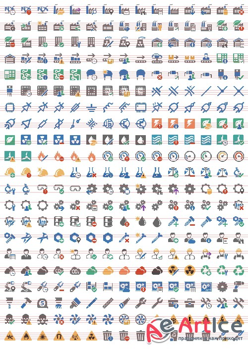 Industry Set - Pure Flat Toolbar Stock Icons