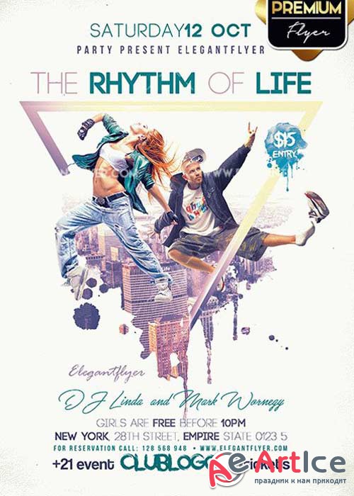 The Rhythm Of Life V1 Flyer PSD Template + Facebook Cover