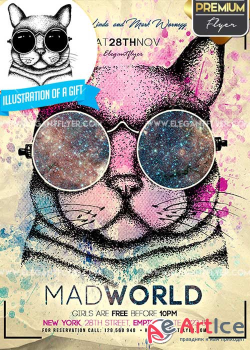 Mad World V2 Flyer PSD Template + Facebook Cover