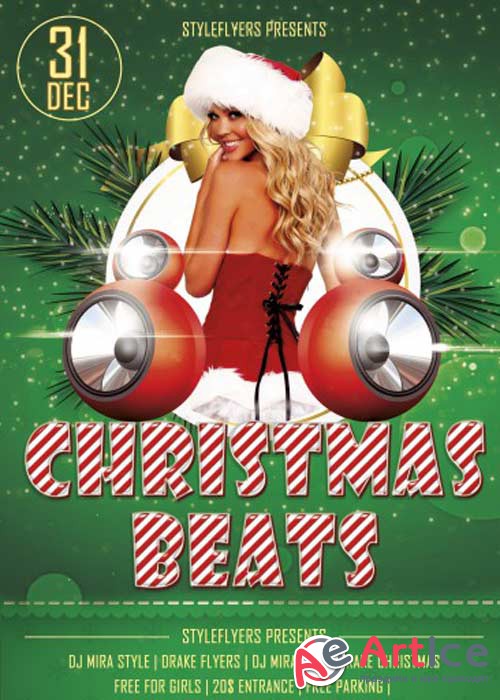 Jingle bits Party V1 PSD Flyer Template with Facebook Cover