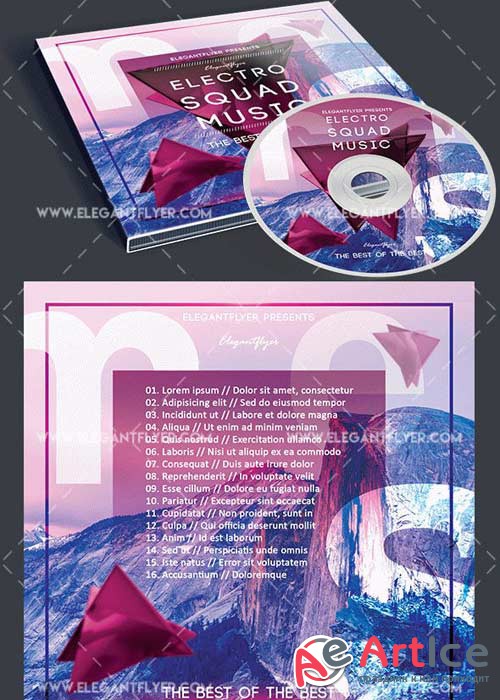 Electro Squad Music Premium CD&DVD cover PSD V7 Template