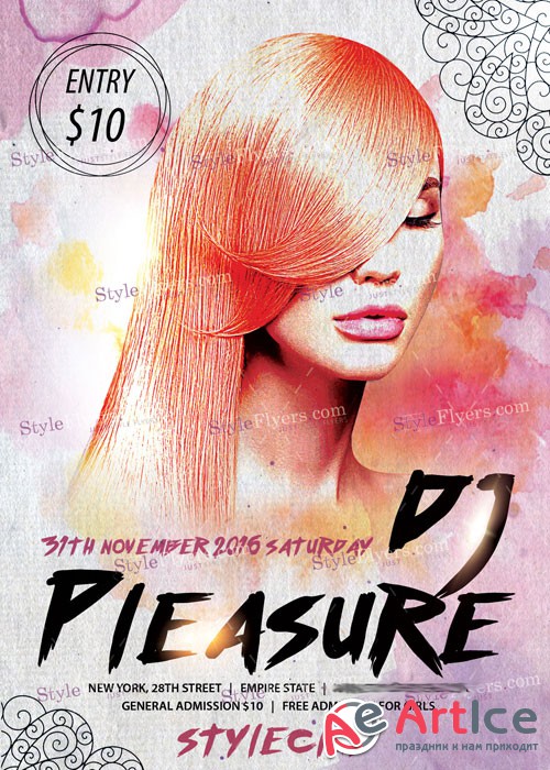 DJ Pleasure PSD V6 Flyer Template