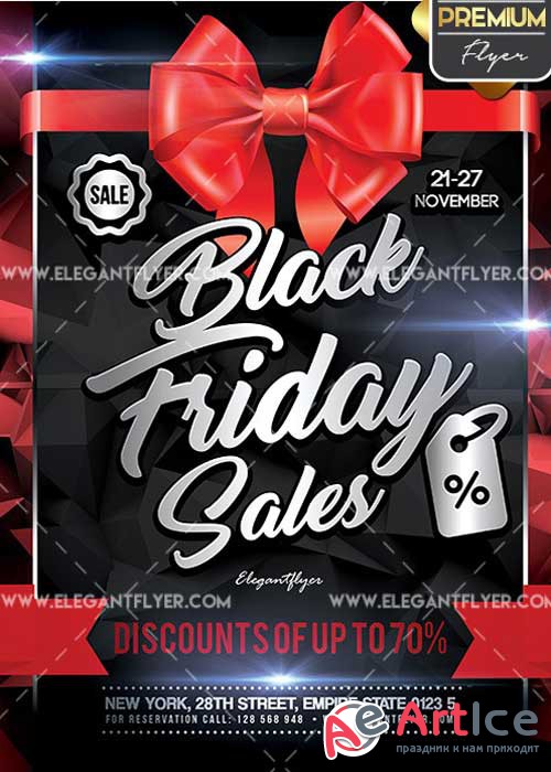 Black Friday Sales Flyer PSD V12 Template + Facebook Cover