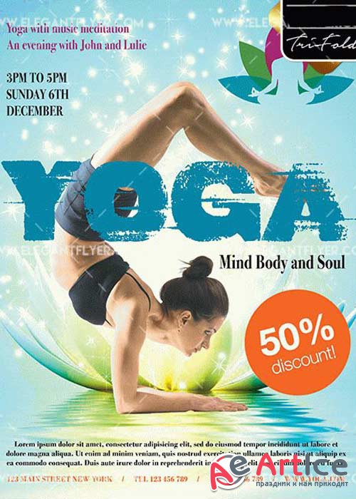 Yoga Flyer PSD V7 Template + Facebook Cover