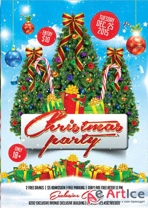 Christmas Party Club and Party Flyer PSD V16 Template
